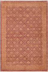 handmade Transitional Kafkaz Red Gold Hand Knotted RECTANGLE 100% WOOL area rug 6 x 9