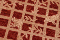 handmade Transitional Kafkaz Red Tan Hand Knotted RECTANGLE 100% WOOL area rug 6 x 9