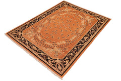 handmade Traditional Kafkaz Rust Black Hand Knotted RECTANGLE 100% WOOL area rug 6 x 9