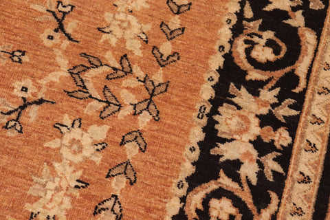 handmade Transitional Kafkaz Rust Black Hand Knotted RECTANGLE 100% WOOL area rug 6' x 9'