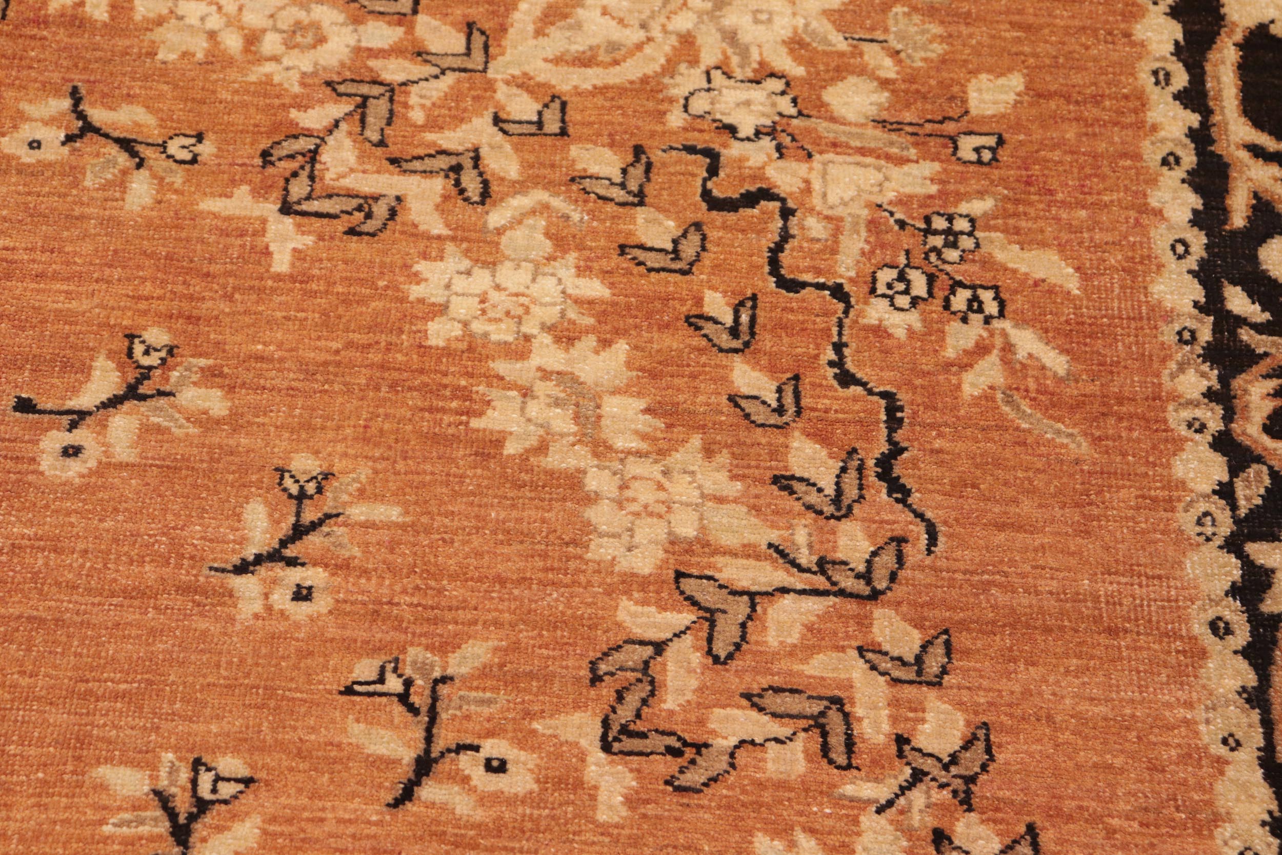 handmade Transitional Kafkaz Rust Black Hand Knotted RECTANGLE 100% WOOL area rug 6' x 9'