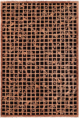 handmade Transitional Kafkaz Black Brown Hand Knotted RECTANGLE 100% WOOL area rug 6 x 8