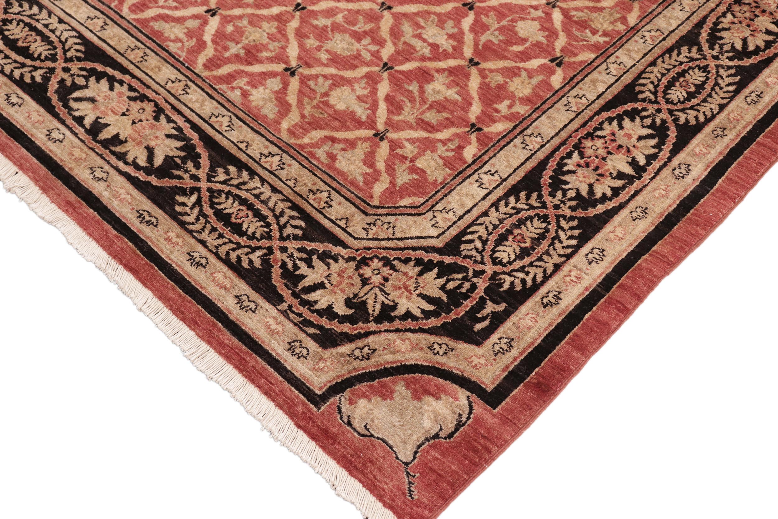 handmade Transitional Kafkaz Red Black Hand Knotted RECTANGLE 100% WOOL area rug 6' x 9'
