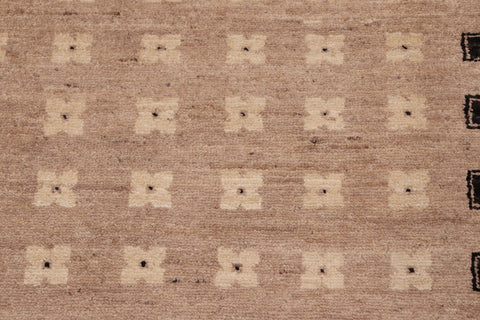 handmade Modern Kafkaz Tan Black Hand Knotted RECTANGLE 100% WOOL area rug 6' x 9'