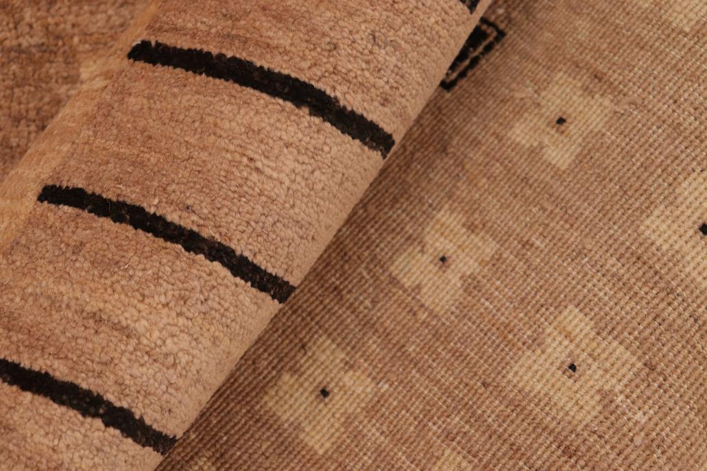 handmade Transitional Kafkaz Tan Black Hand Knotted RECTANGLE 100% WOOL area rug 6 x 9