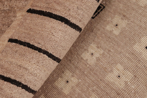 handmade Modern Kafkaz Tan Black Hand Knotted RECTANGLE 100% WOOL area rug 6' x 9'