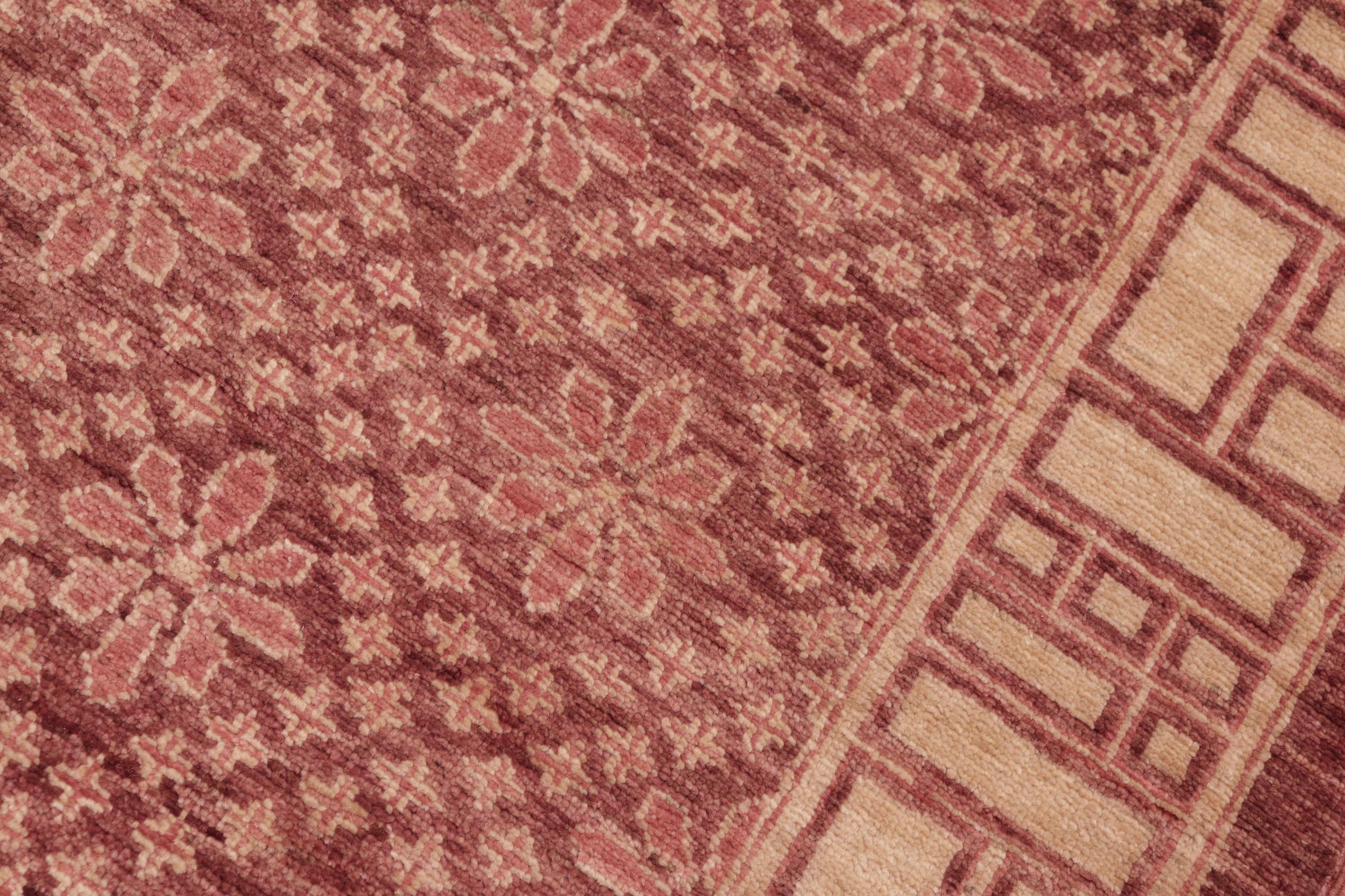 handmade Modern Kafkaz Red Gold Hand Knotted RECTANGLE 100% WOOL area rug 6' x 9'