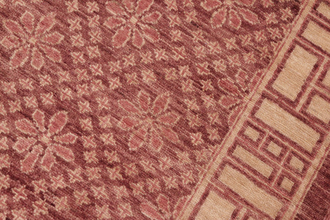 handmade Modern Kafkaz Red Gold Hand Knotted RECTANGLE 100% WOOL area rug 6' x 9'