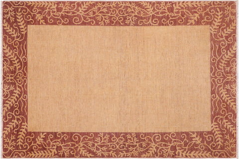Modern Ziegler Gwenda Beige/Brown Wool Rug - 5'11'' x 8'8''