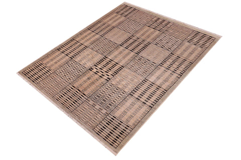 handmade Modern Kafkaz Beige Green Hand Knotted RECTANGLE 100% WOOL area rug 6' x 9'