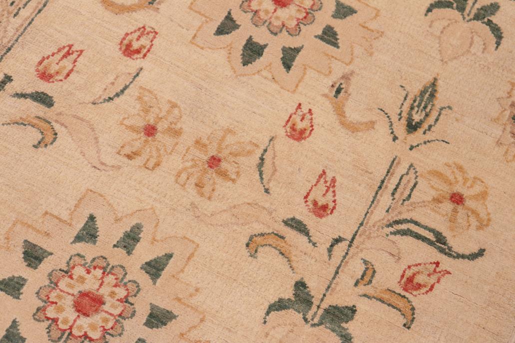 handmade Transitional Kafkaz Tan Green Hand Knotted RECTANGLE 100% WOOL area rug 6 x 9