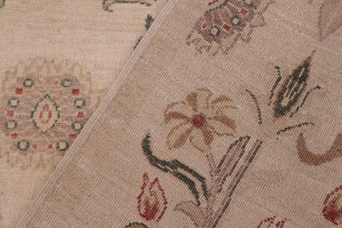 handmade Modern Kafkaz Tan Green Hand Knotted RECTANGLE 100% WOOL area rug 6' x 9'
