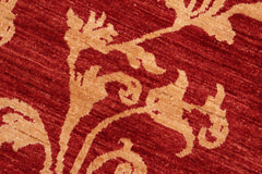 handmade Transitional Kafkaz Red Gold Hand Knotted RECTANGLE 100% WOOL area rug 6 x 9