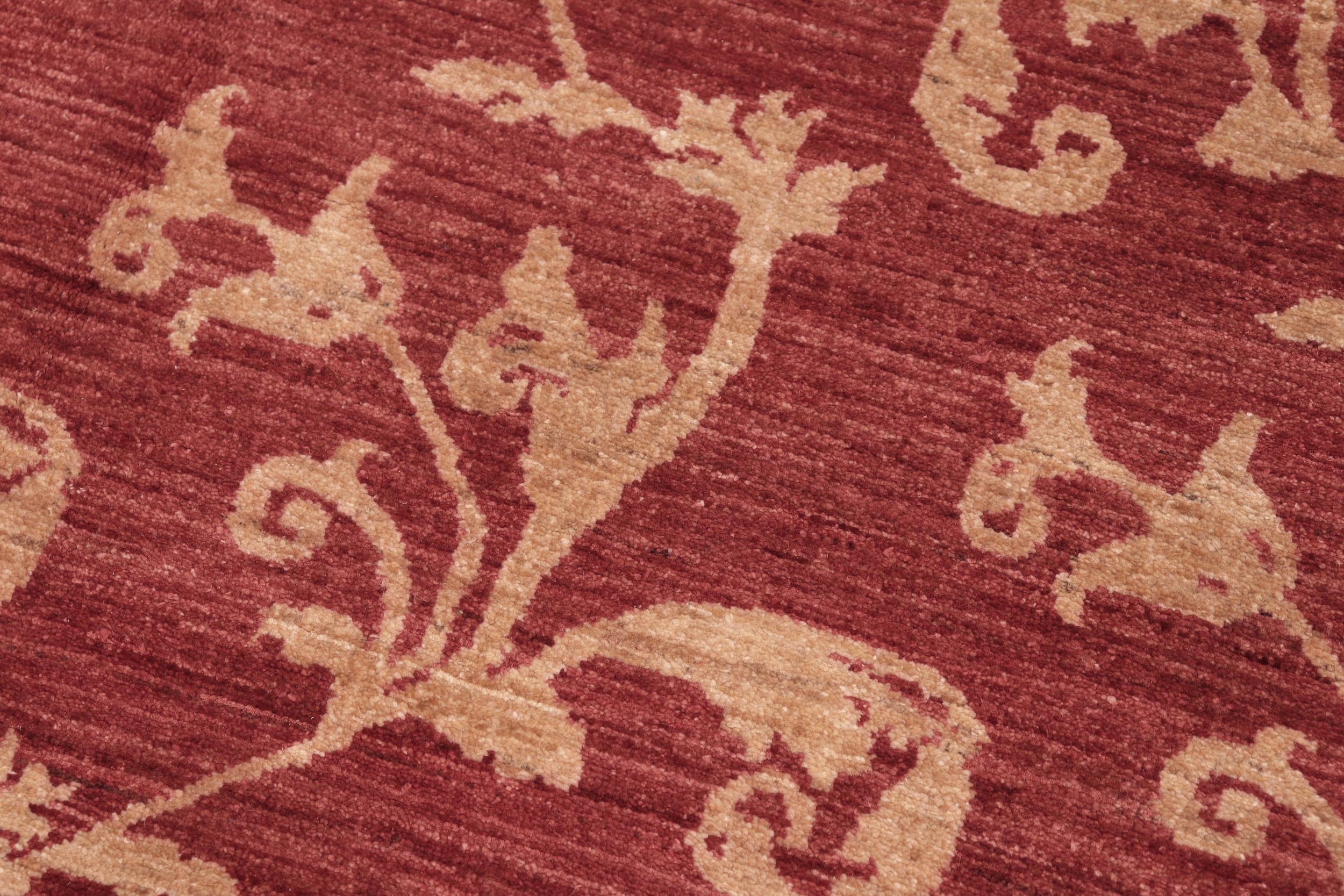 handmade Modern Kafkaz Red Gold Hand Knotted RECTANGLE 100% WOOL area rug 6' x 9'