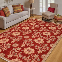 handmade Transitional Kafkaz Rust Tan Hand Knotted RECTANGLE 100% WOOL area rug 6 x 9