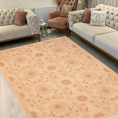 handmade Transitional Kafkaz Beige Gold Hand Knotted RECTANGLE 100% WOOL area rug 6 x 9