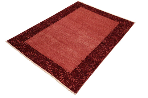 handmade Modern Kafkaz Red Red Hand Knotted RECTANGLE 100% WOOL area rug 6' x 8'