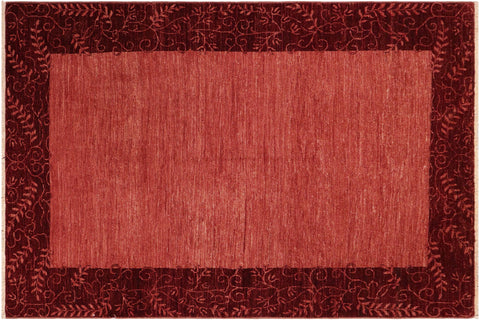 handmade Modern Kafkaz Red Red Hand Knotted RECTANGLE 100% WOOL area rug 6' x 8'