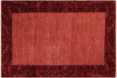handmade Modern Kafkaz Red Red Hand Knotted RECTANGLE 100% WOOL area rug 6' x 8'