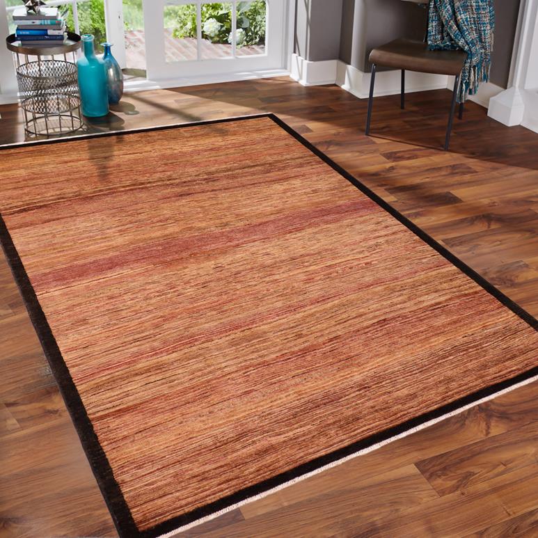 handmade Modern Gabbeh Beige Black Hand Knotted RECTANGLE 100% WOOL area rug 6  x 9 