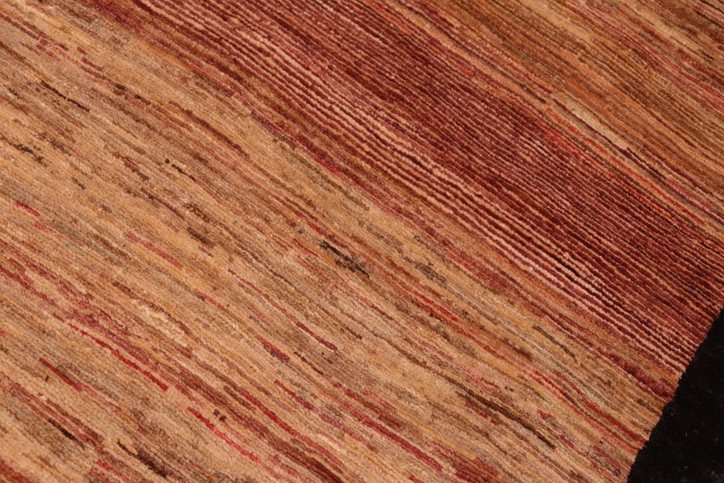 handmade Modern Gabbeh Beige Black Hand Knotted RECTANGLE 100% WOOL area rug 6  x 9 