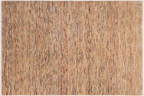 6x9 hand knotted modern Gabbeh wool rug in tan and beige - Modern Gabbeh Tomoko