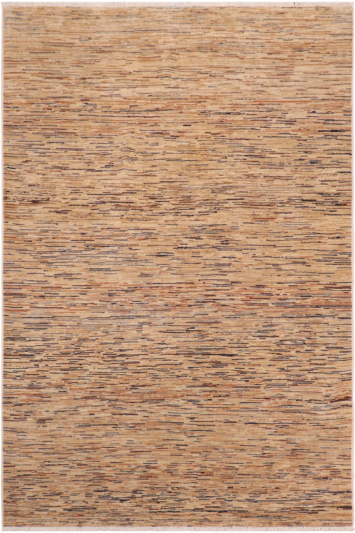 Modern Gabbeh Tomoko Tan/Beige Wool Rug - 6'0'' x 8'8''
