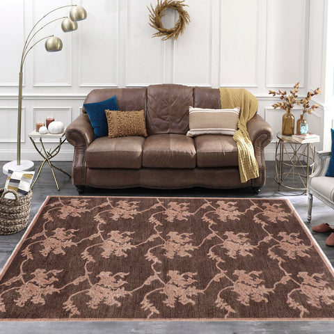 handmade Modern Kafkaz Brown Tan Hand Knotted RECTANGLE 100% WOOL area rug 6' x 9'