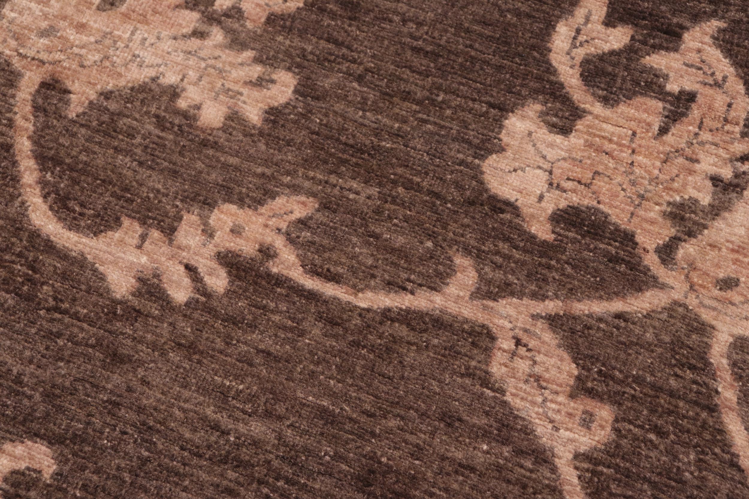 handmade Modern Kafkaz Brown Tan Hand Knotted RECTANGLE 100% WOOL area rug 6' x 9'
