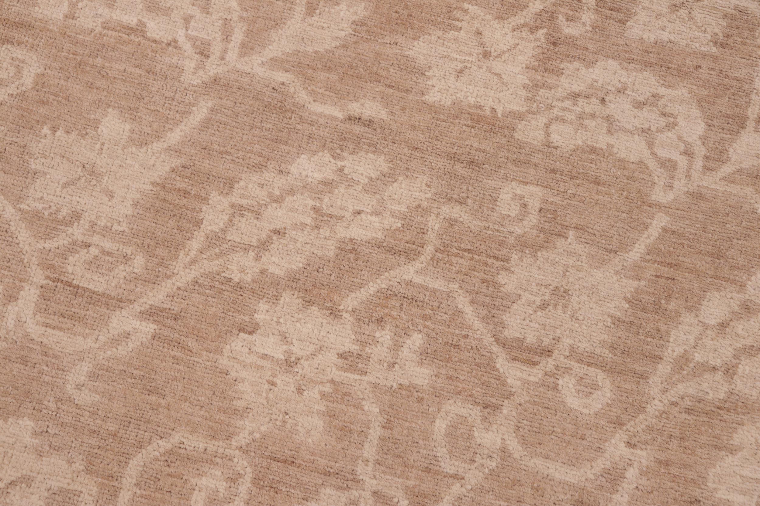 handmade Modern Kafkaz Brown Tan Hand Knotted RECTANGLE 100% WOOL area rug 6' x 9'