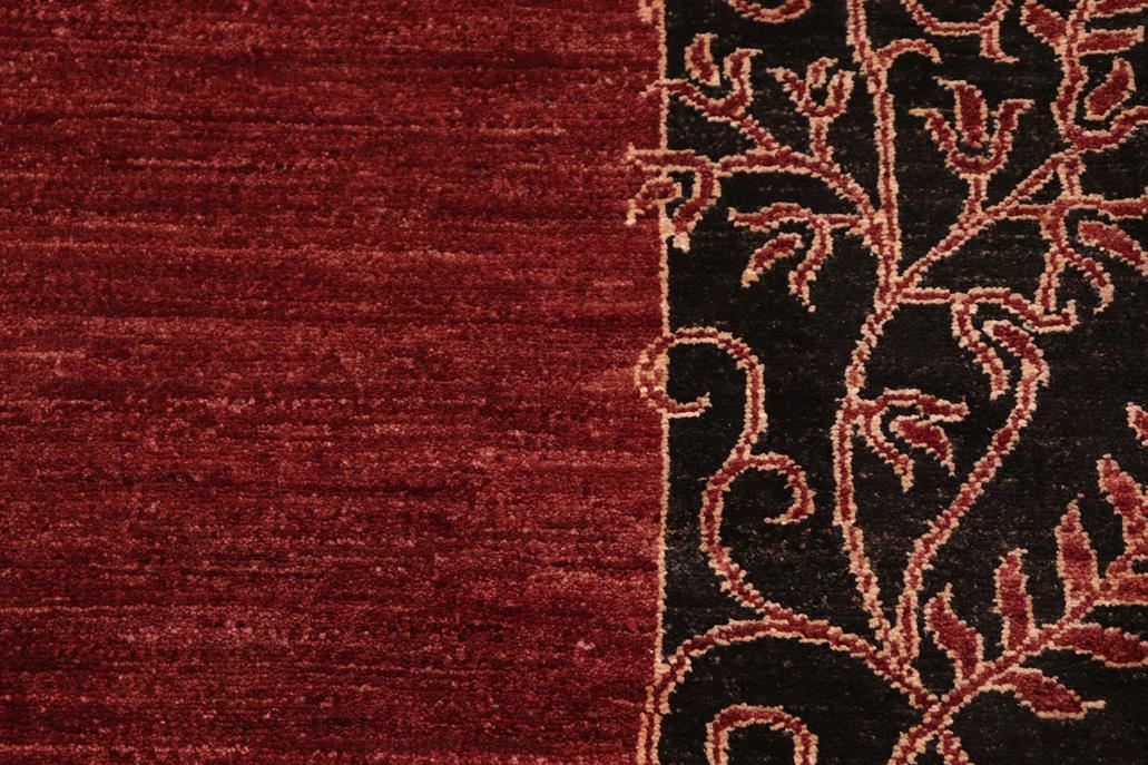 handmade Modern Kafkaz Red Black Hand Knotted RECTANGLE 100% WOOL area rug 6 x 10