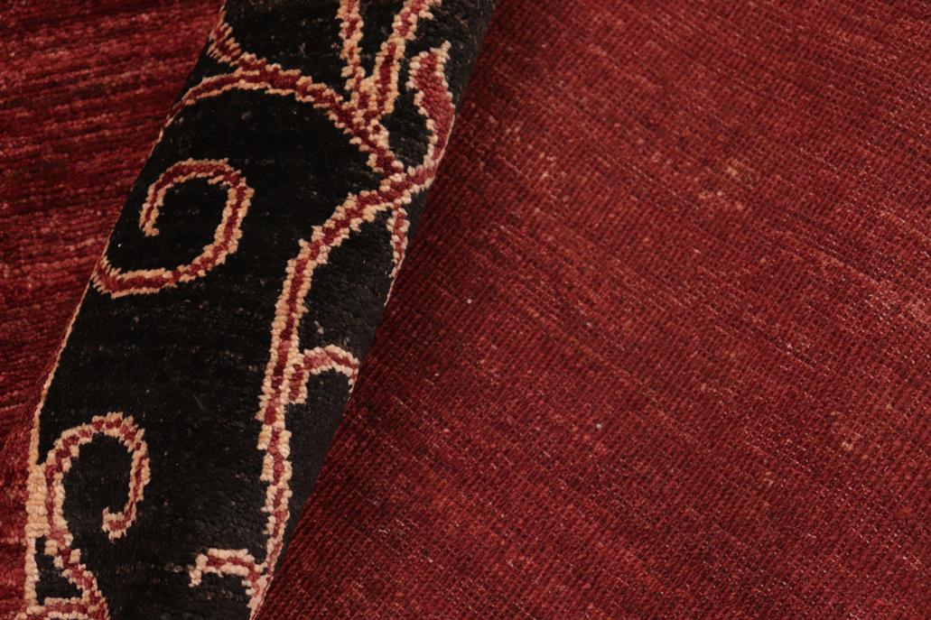 handmade Modern Kafkaz Red Black Hand Knotted RECTANGLE 100% WOOL area rug 6 x 10