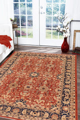 handmade Traditional Kafkaz Rust Drk. Blue Hand Knotted RECTANGLE 100% WOOL area rug 10 x 14