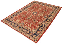handmade Traditional Kafkaz Rust Drk. Blue Hand Knotted RECTANGLE 100% WOOL area rug 10 x 14