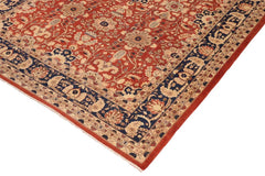 handmade Traditional Kafkaz Rust Drk. Blue Hand Knotted RECTANGLE 100% WOOL area rug 10 x 14
