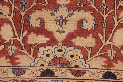 handmade Transitional Kafkaz Rust Drk. Blue Hand Knotted RECTANGLE 100% WOOL area rug 10' x 14'