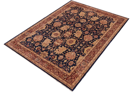 handmade Traditional Kafkaz Blue Lt. Brown Hand Knotted RECTANGLE 100% WOOL area rug 10x14