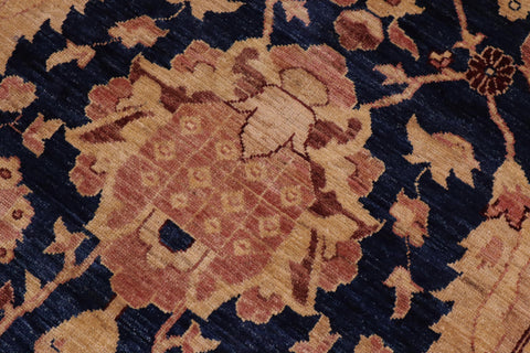 handmade Traditional Kafkaz Blue Lt. Brown Hand Knotted RECTANGLE 100% WOOL area rug 10x14