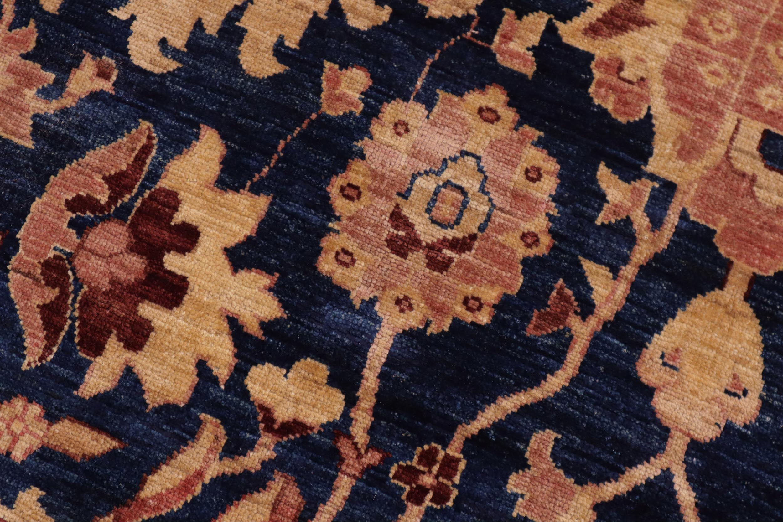 handmade Traditional Kafkaz Blue Lt. Brown Hand Knotted RECTANGLE 100% WOOL area rug 10x14