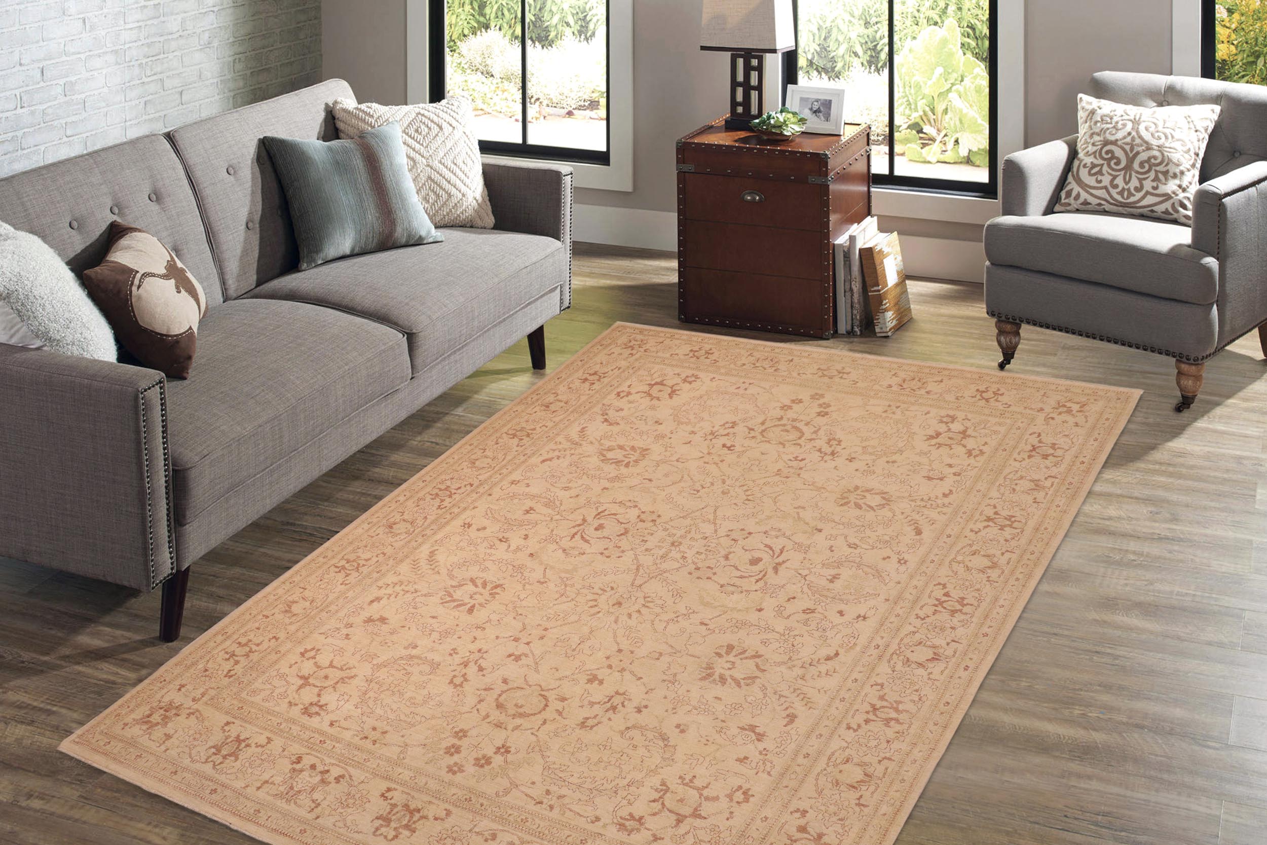 handmade Traditional Kafkaz Beige Brown Hand Knotted RECTANGLE 100% WOOL area rug 10x13