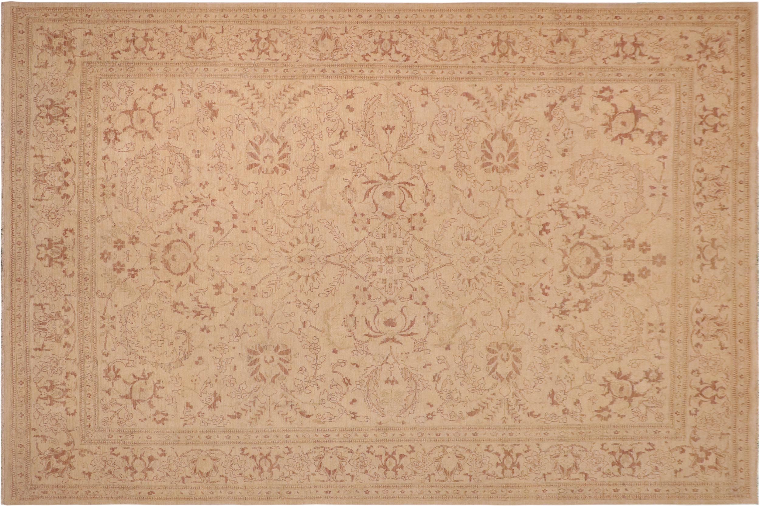 handmade Traditional Kafkaz Beige Brown Hand Knotted RECTANGLE 100% WOOL area rug 10x13