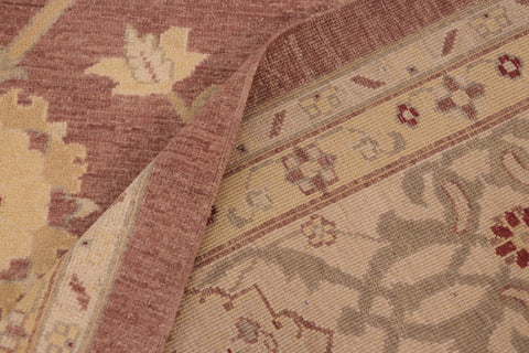 handmade Transitional Kafkaz Brown Tan Hand Knotted RECTANGLE 100% WOOL area rug 10' x 14'