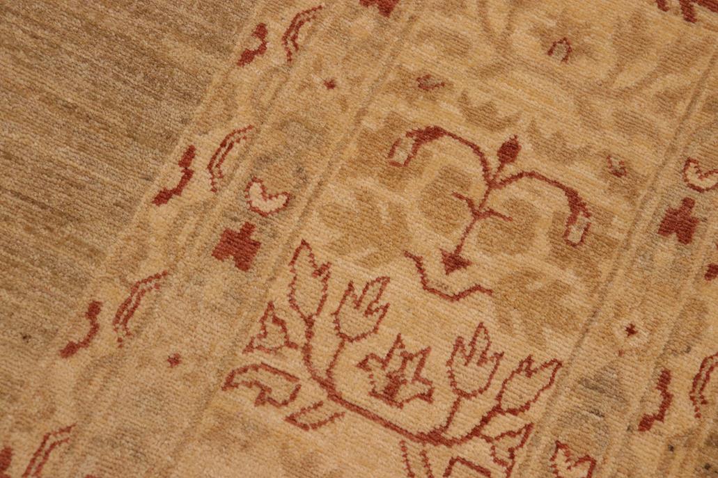 handmade Modern Kafkaz Green Tan Hand Knotted RECTANGLE 100% WOOL area rug 10 x 14