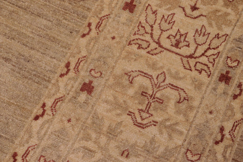 handmade Modern Kafkaz Green Tan Hand Knotted RECTANGLE 100% WOOL area rug 10' x 14'