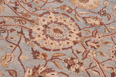 handmade Traditional Kafkaz Lt. Blue Lt. Gold Hand Knotted RECTANGLE 100% WOOL area rug 10x14