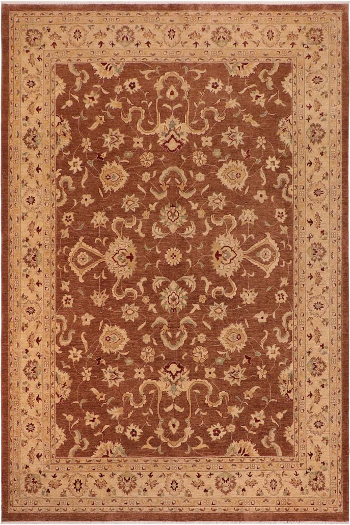 handmade Traditional Kafkaz Brown Lt. Gold Hand Knotted RECTANGLE 100% WOOL area rug 10 x 14