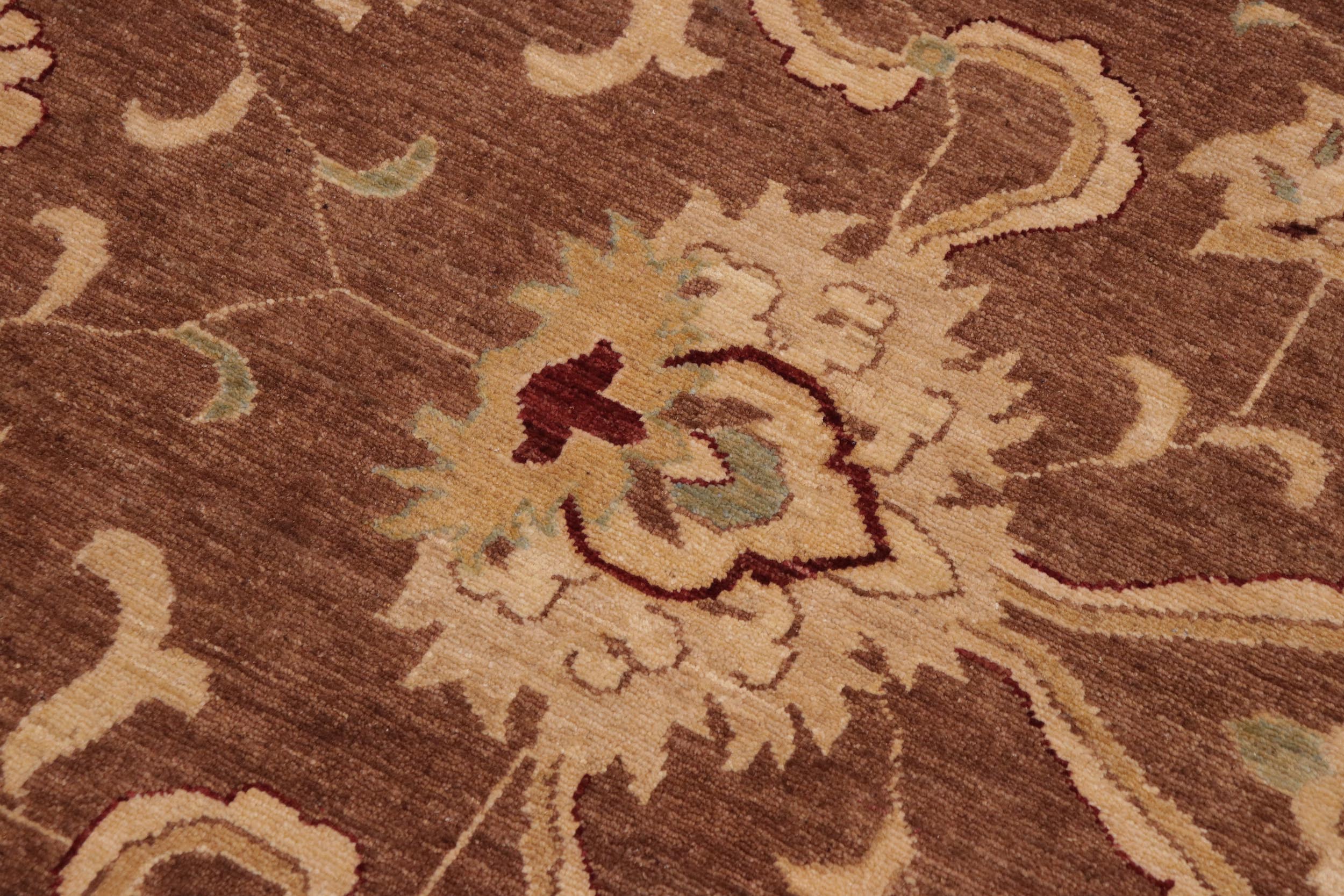 handmade Traditional Kafkaz Brown Lt. Gold Hand Knotted RECTANGLE 100% WOOL area rug 10x14