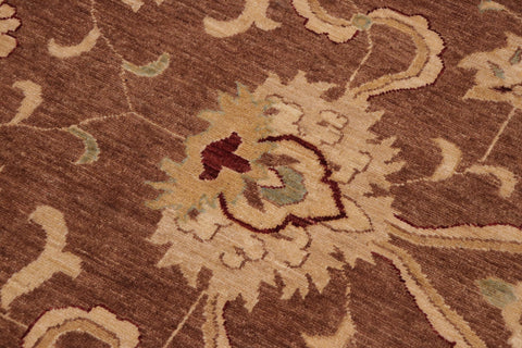 handmade Traditional Kafkaz Brown Lt. Gold Hand Knotted RECTANGLE 100% WOOL area rug 10x14