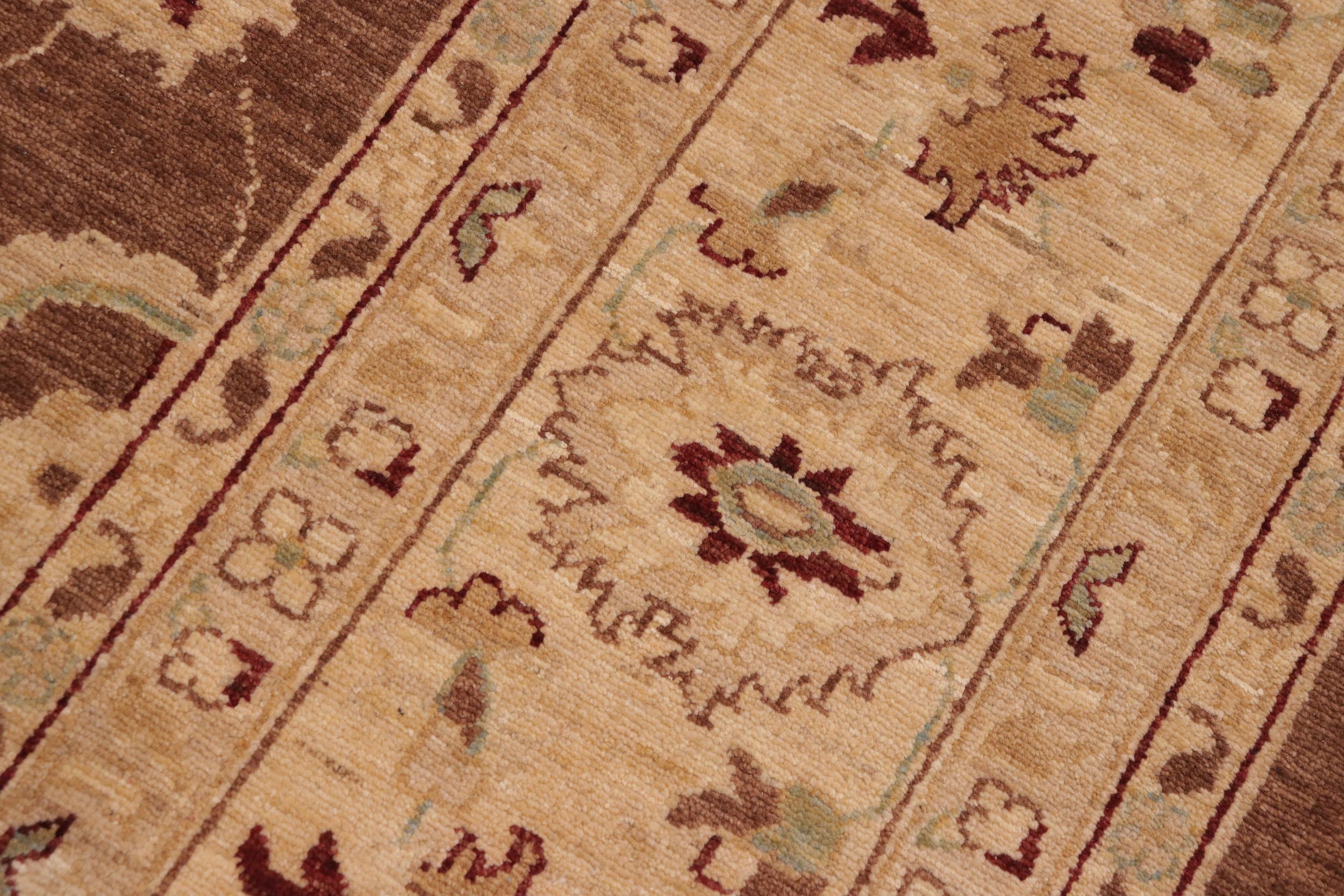 handmade Traditional Kafkaz Brown Lt. Gold Hand Knotted RECTANGLE 100% WOOL area rug 10x14