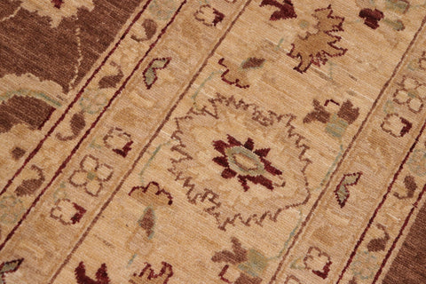handmade Traditional Kafkaz Brown Lt. Gold Hand Knotted RECTANGLE 100% WOOL area rug 10x14